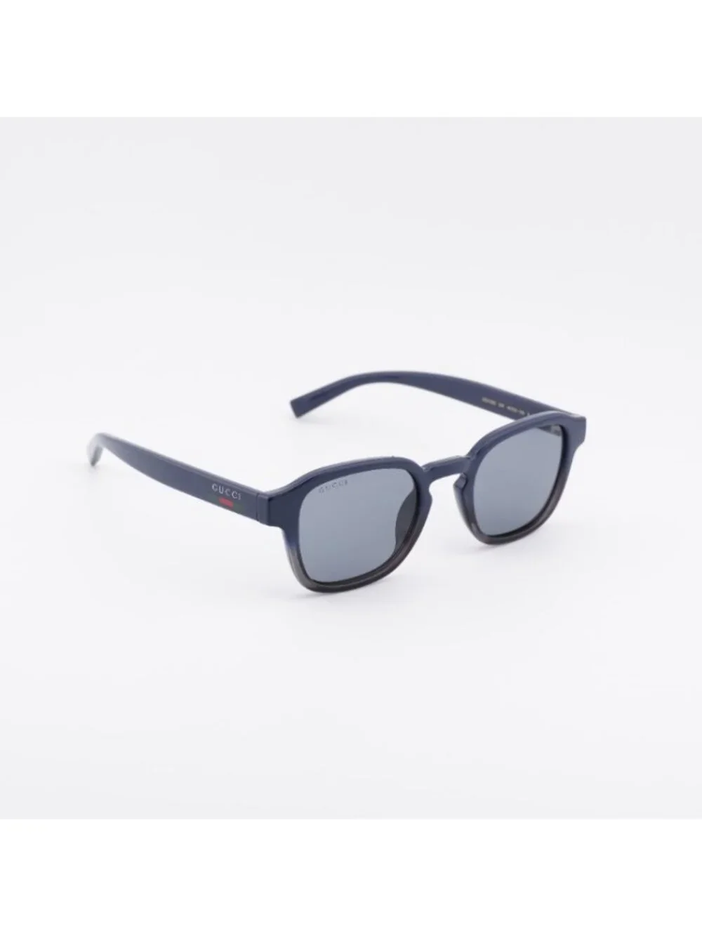 Gucci GG2106S 004 Sunglasses Blue to Grey Gradient Square Frame, Smoke Lenses